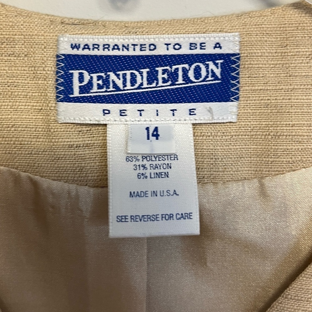 Pendleton NWT Vintage Linen Blend Petite Blazer Sz 14 in - Picture 5 of 7